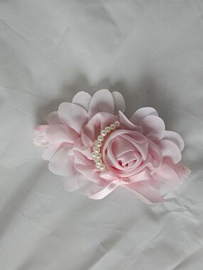 Baby Pink Floral Pearl Hairband for Kids